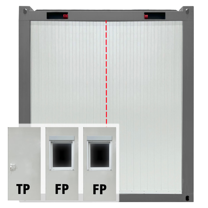 Neue, variable Raum- und Bürocontainer 6x2,4m - economy.line - Vario